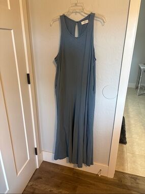 NATURAL LIFE Dusty Blue Sleeveless Wide Leg Jumpsuit